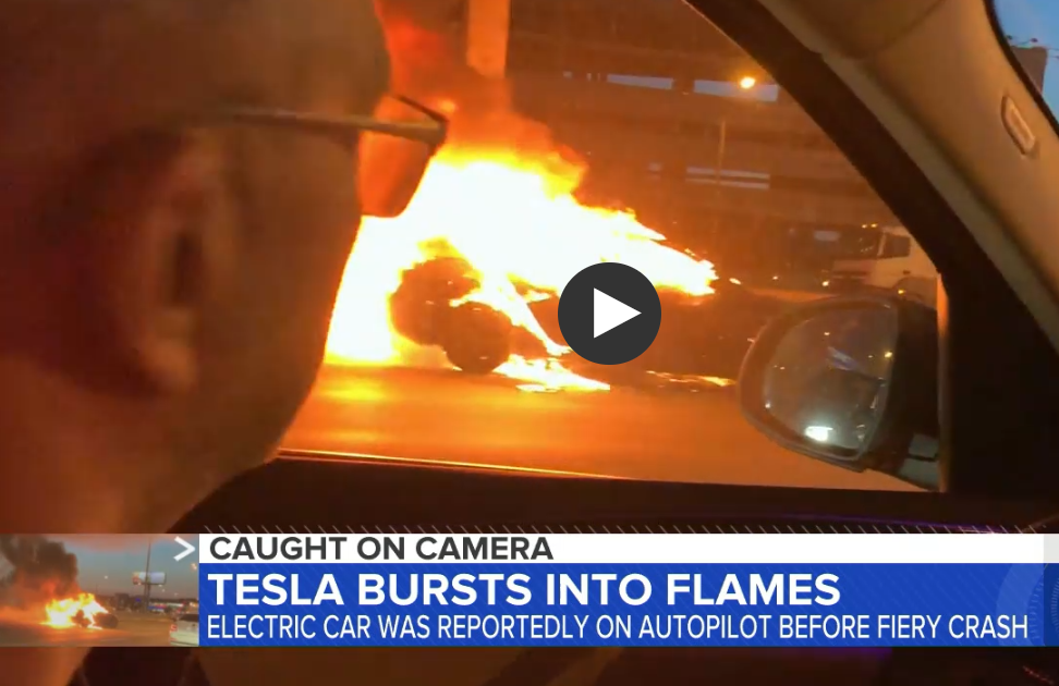 Tesla bursts into flames yet again & again